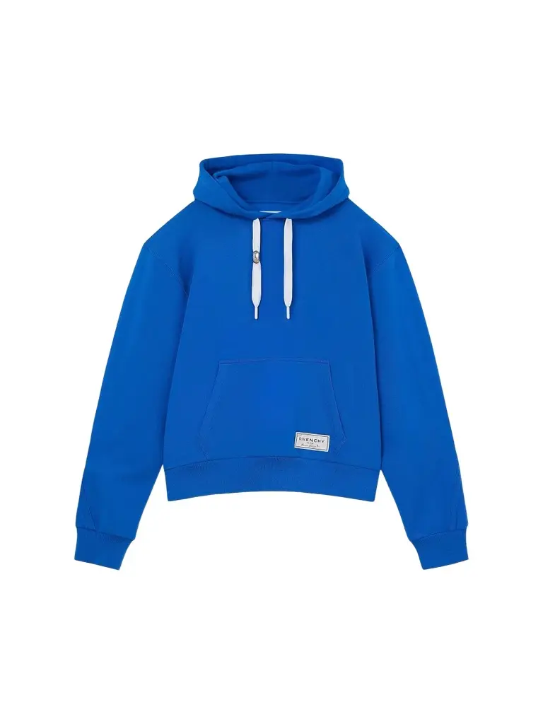 Givenchy Men's Couture Seam Hoodie in Fleece - Lagoon Blue