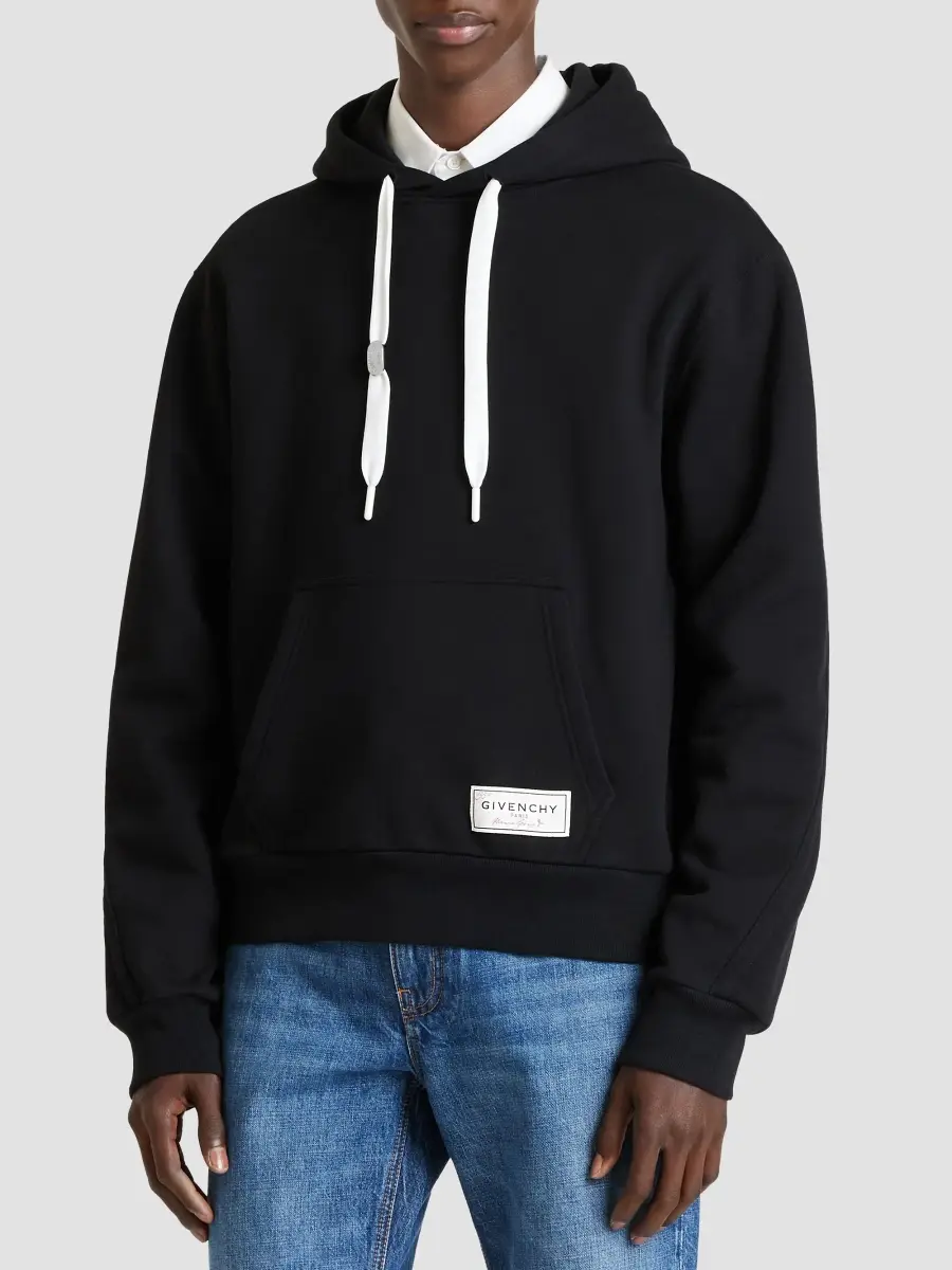 Givenchy Men's Couture Seam Hoodie in Fleece - Black | Thumbnail 4
