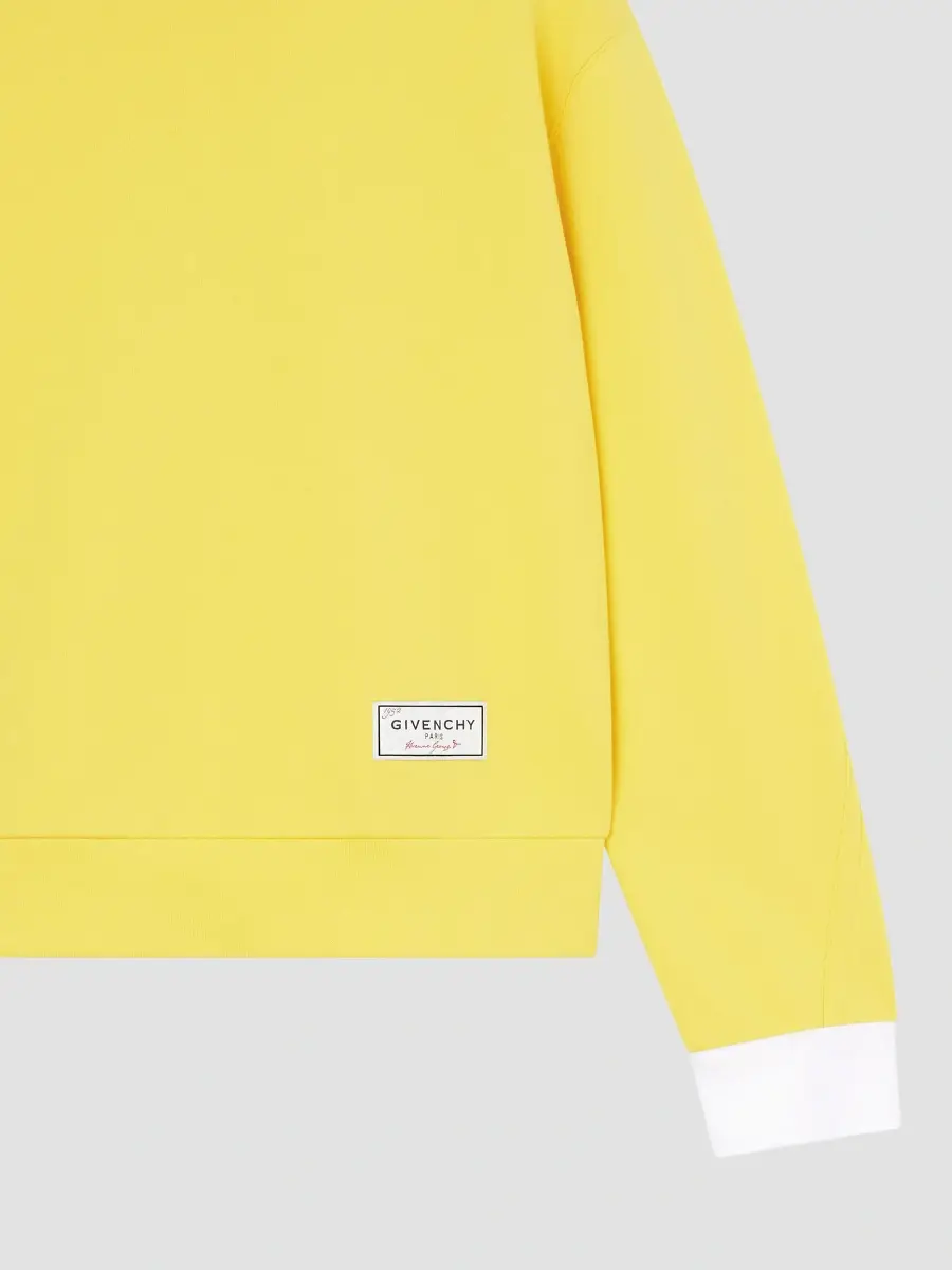 Givenchy Men's Couture Seam Sweatshirt in Fleece with Shirt Cuffs - Yellow | Thumbnail 8