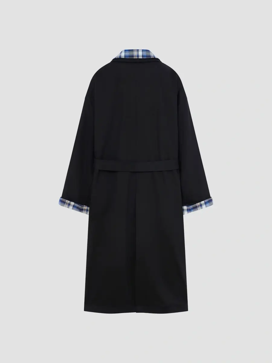 Givenchy Men's Couture Seam Double Trench Coat in Cotton - Black | Thumbnail 3 Givenchy Men's Couture Seam Double Trench Coat in Cotton - Black | Thumbnail 3