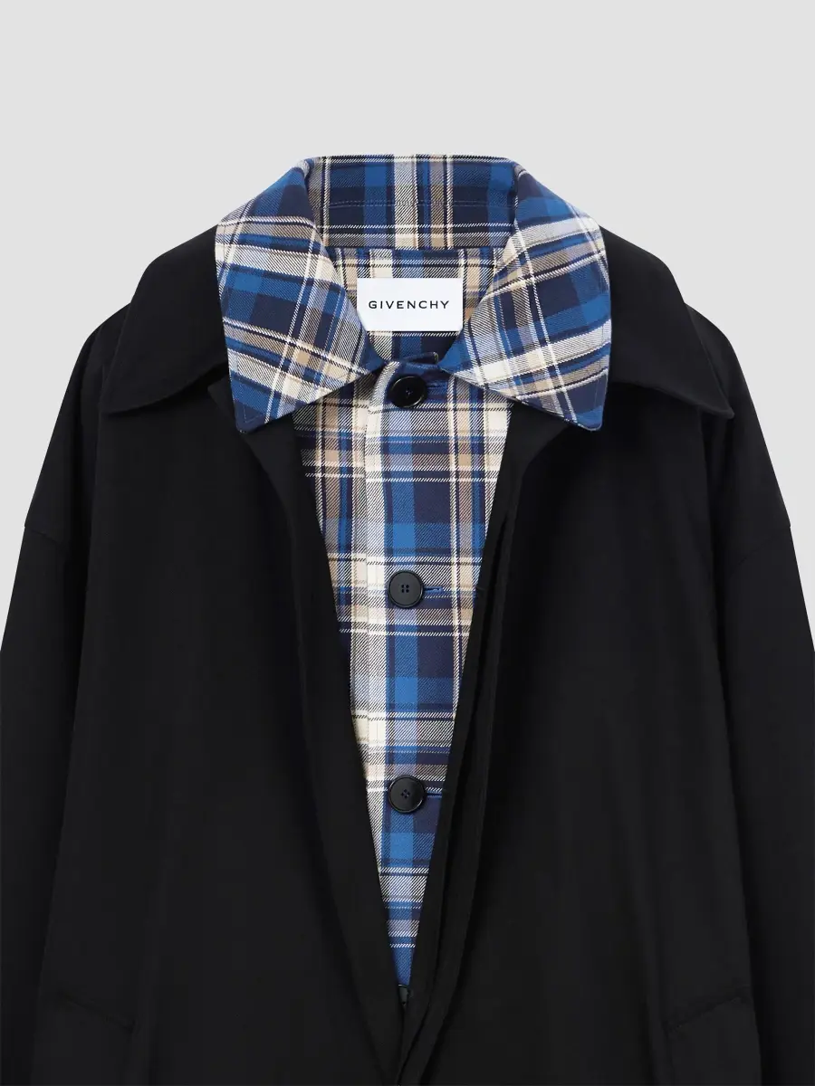 Givenchy Men's Couture Seam Double Trench Coat in Cotton - Black | Thumbnail 8 Givenchy Men's Couture Seam Double Trench Coat in Cotton - Black | Thumbnail 8