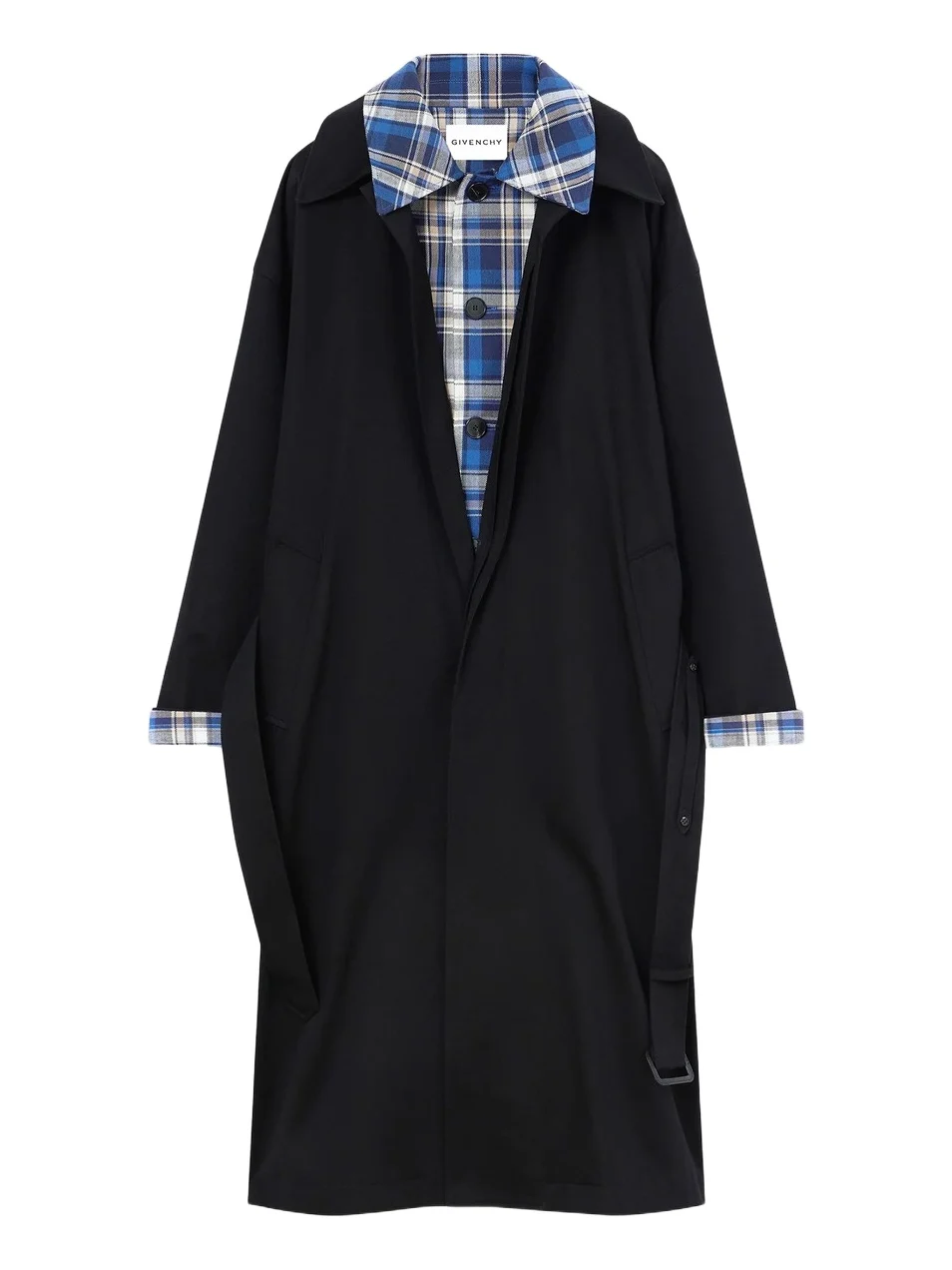 Givenchy Men's Couture Seam Double Trench Coat in Cotton - Black