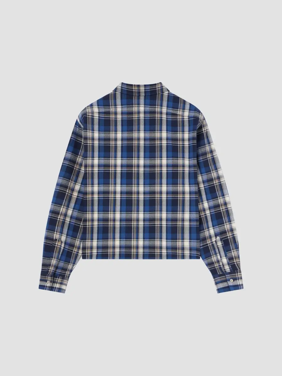 Givenchy Men's Cropped Checked Shirt in Cotton - Blue Beige | Thumbnail 3