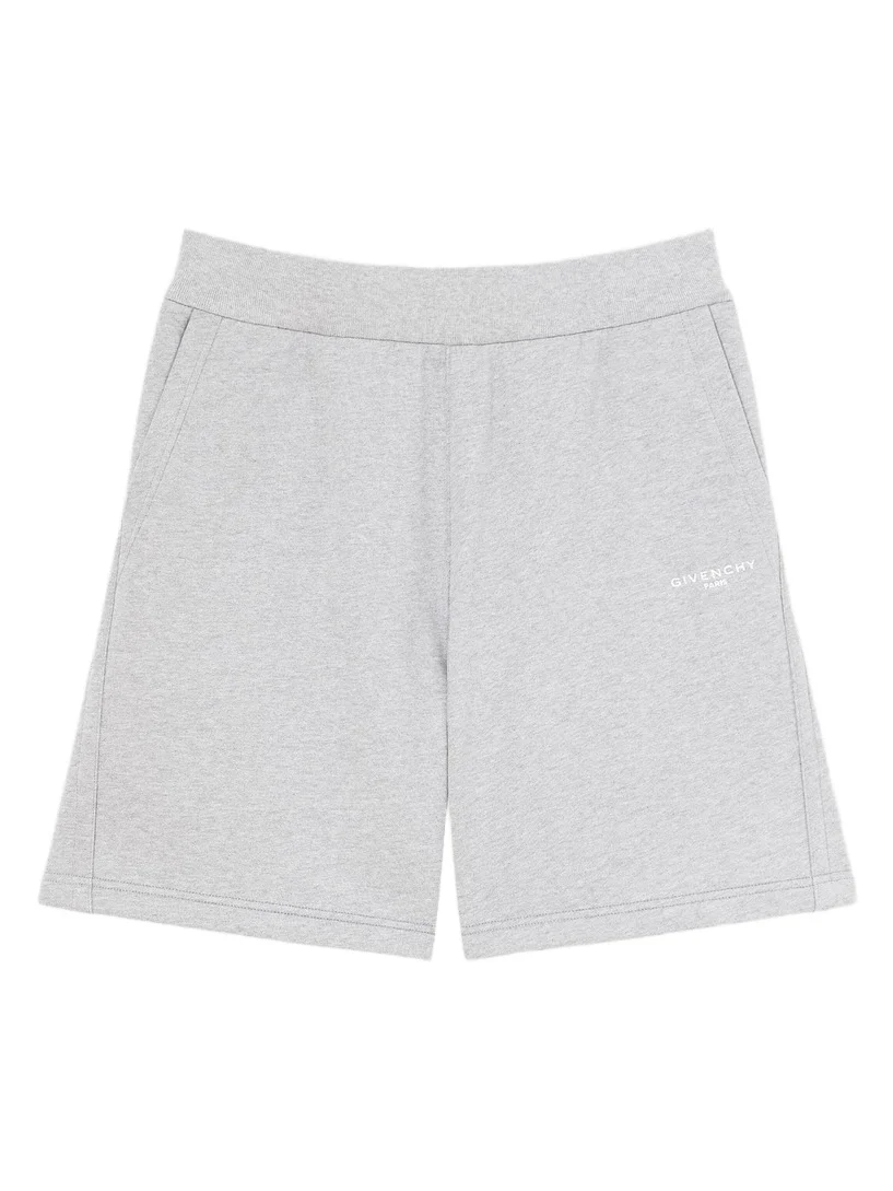 Givenchy Men's Couture Seam Bermuda Shorts in Fleece - Light Grey Melange