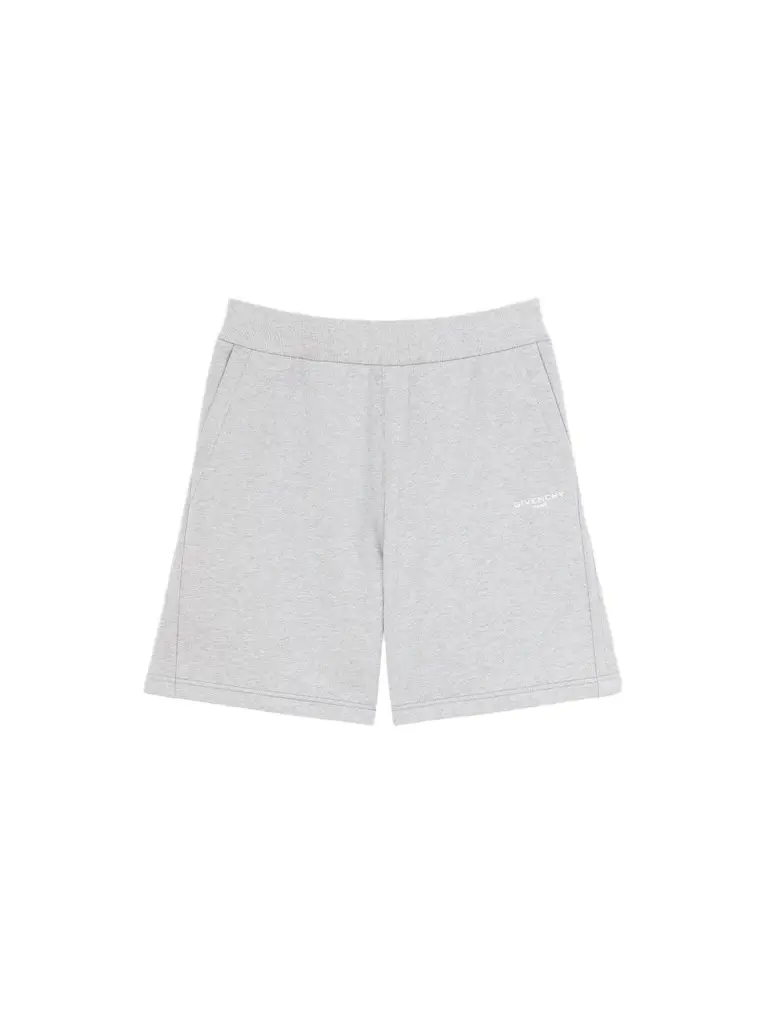 Givenchy Men's Couture Seam Bermuda Shorts in Fleece - Light Grey Melange