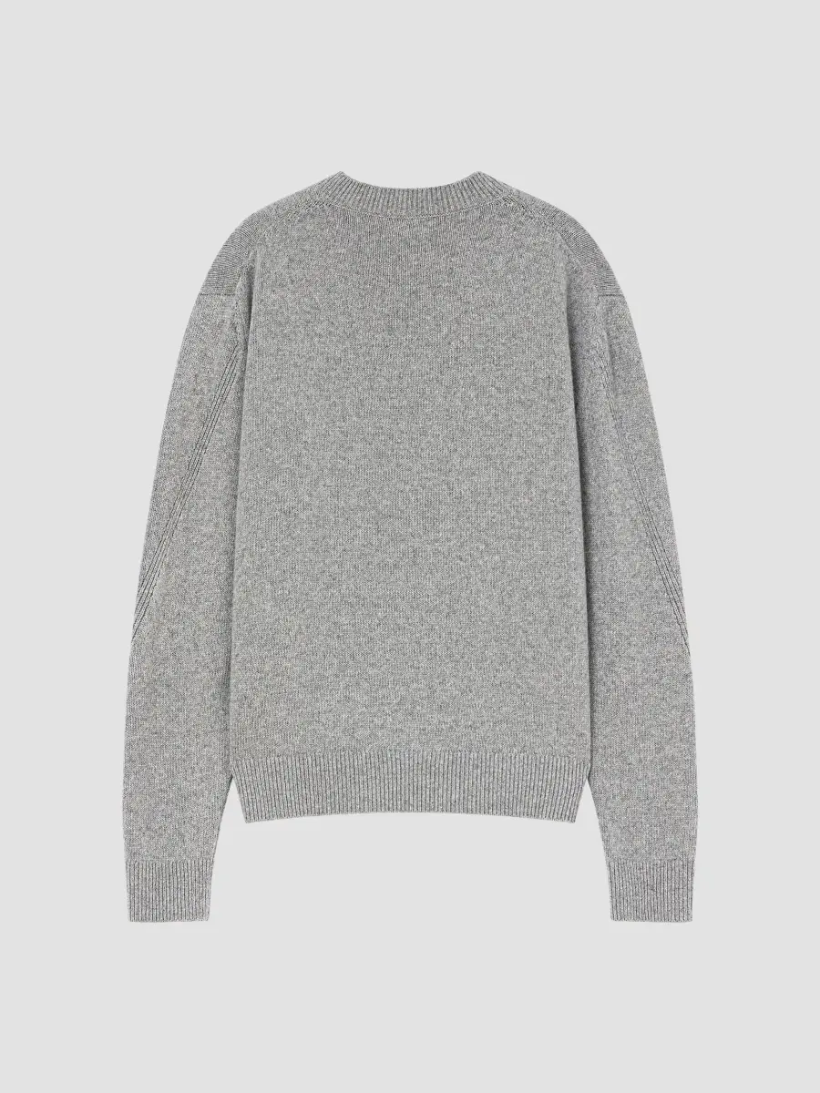 Givenchy Men's Couture Seam Sweater in Wool and Cashmere - Light Grey Melange | Thumbnail 3 Givenchy Men's Couture Seam Sweater in Wool and Cashmere - Light Grey Melange | Thumbnail 3