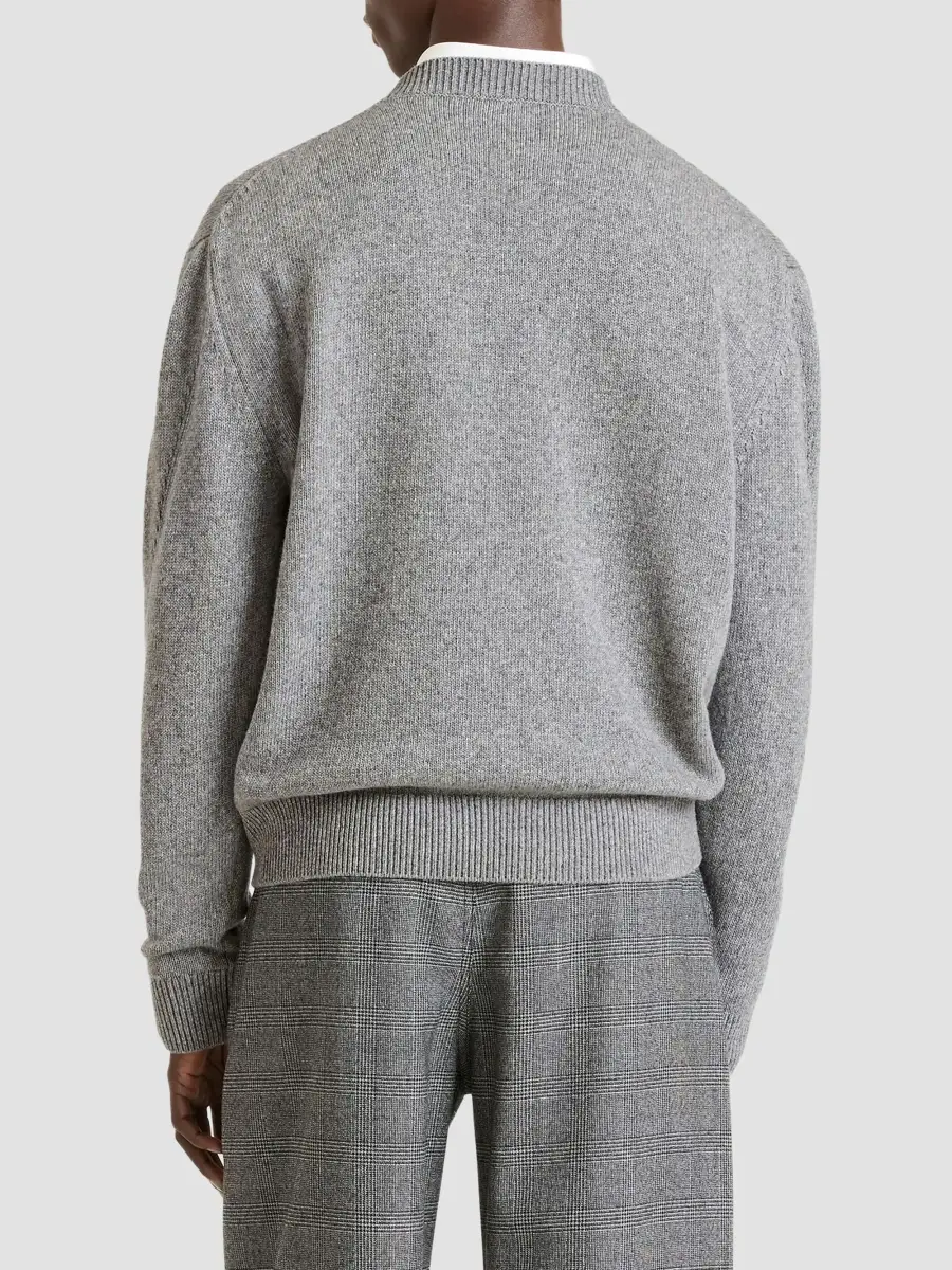 Givenchy Men's Couture Seam Sweater in Wool and Cashmere - Light Grey Melange | Thumbnail 6 Givenchy Men's Couture Seam Sweater in Wool and Cashmere - Light Grey Melange | Thumbnail 6