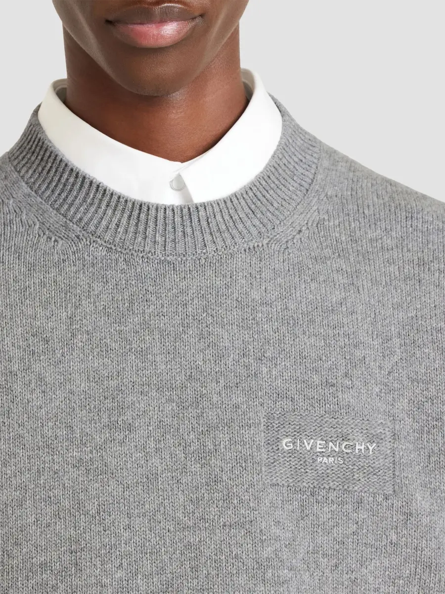 Givenchy Men's Couture Seam Sweater in Wool and Cashmere - Light Grey Melange | Thumbnail 7 Givenchy Men's Couture Seam Sweater in Wool and Cashmere - Light Grey Melange | Thumbnail 7