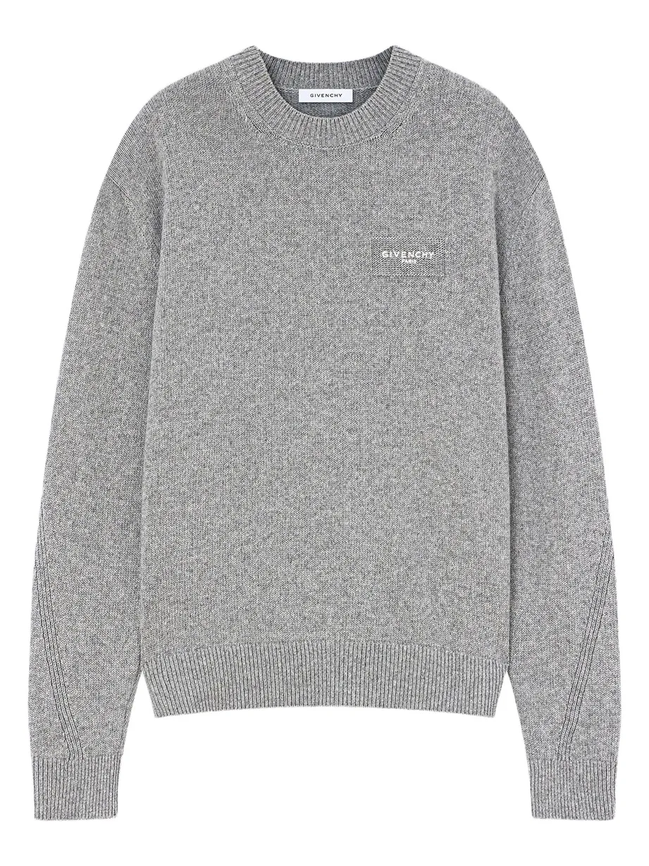 Givenchy Men's Couture Seam Sweater in Wool and Cashmere - Light Grey Melange