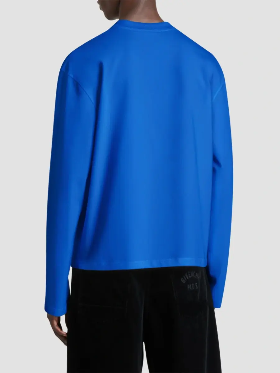Givenchy Men's Boxy-Fit T-Shirt in Cotton with Print - Lagoon Blue | Thumbnail 5 Givenchy Men's Boxy-Fit T-Shirt in Cotton with Print - Lagoon Blue | Thumbnail 5