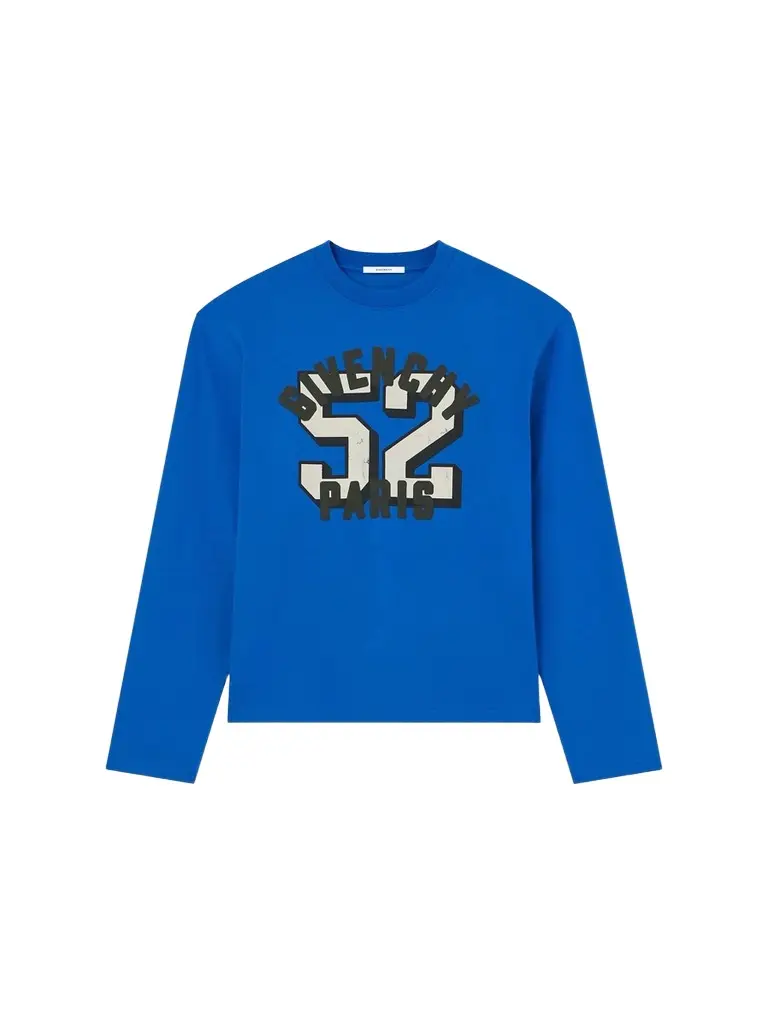 Men's Boxy-Fit T-Shirt in Cotton with Print - Lagoon Blue Men's Boxy-Fit T-Shirt in Cotton with Print - Lagoon Blue