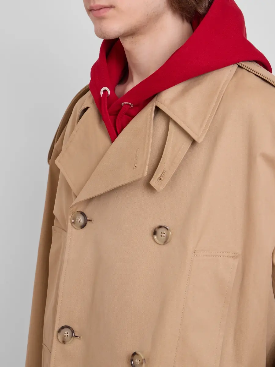AMI PARIS Men's Cotton Gabardine Trench Coat | Thumbnail 5 AMI PARIS Men's Cotton Gabardine Trench Coat | Thumbnail 5