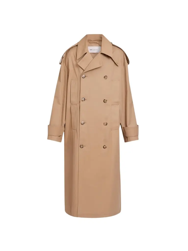AMI PARIS Men's Cotton Gabardine Trench Coat