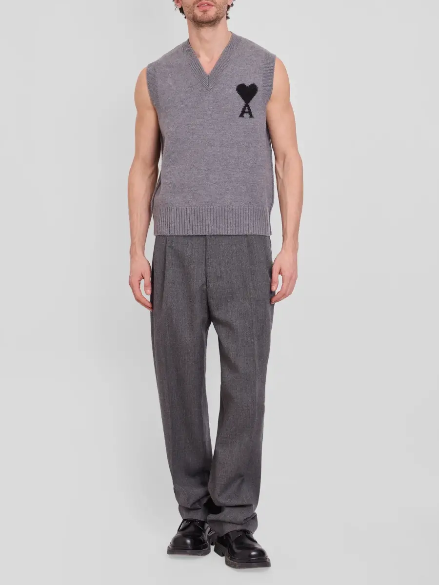 AMI PARIS Men's Quota Ami De Coeur Logo Knit Vest | Thumbnail 2 AMI PARIS Men's Quota Ami De Coeur Logo Knit Vest | Thumbnail 2