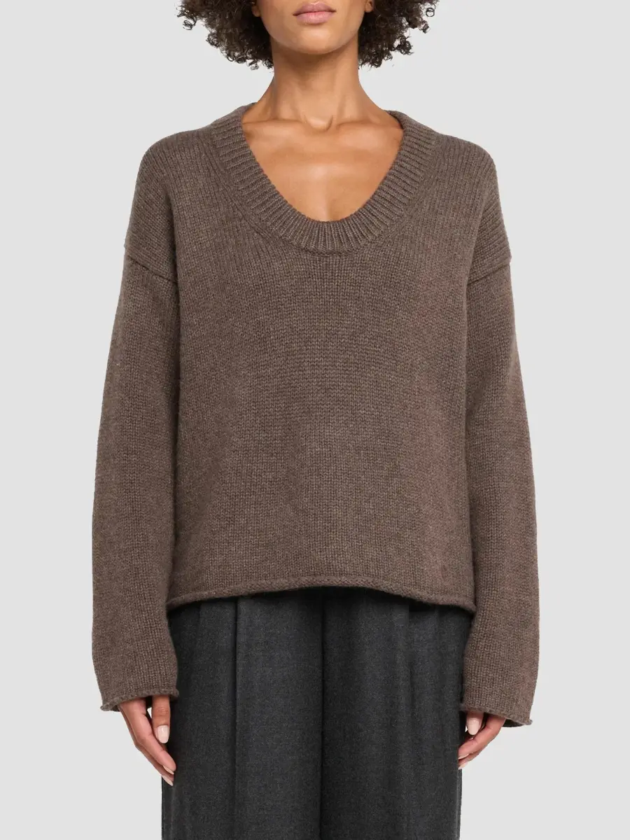 Loulou de Saison Women's Derry U-Neck Sweater | Thumbnail 4 Loulou de Saison Women's Derry U-Neck Sweater | Thumbnail 4