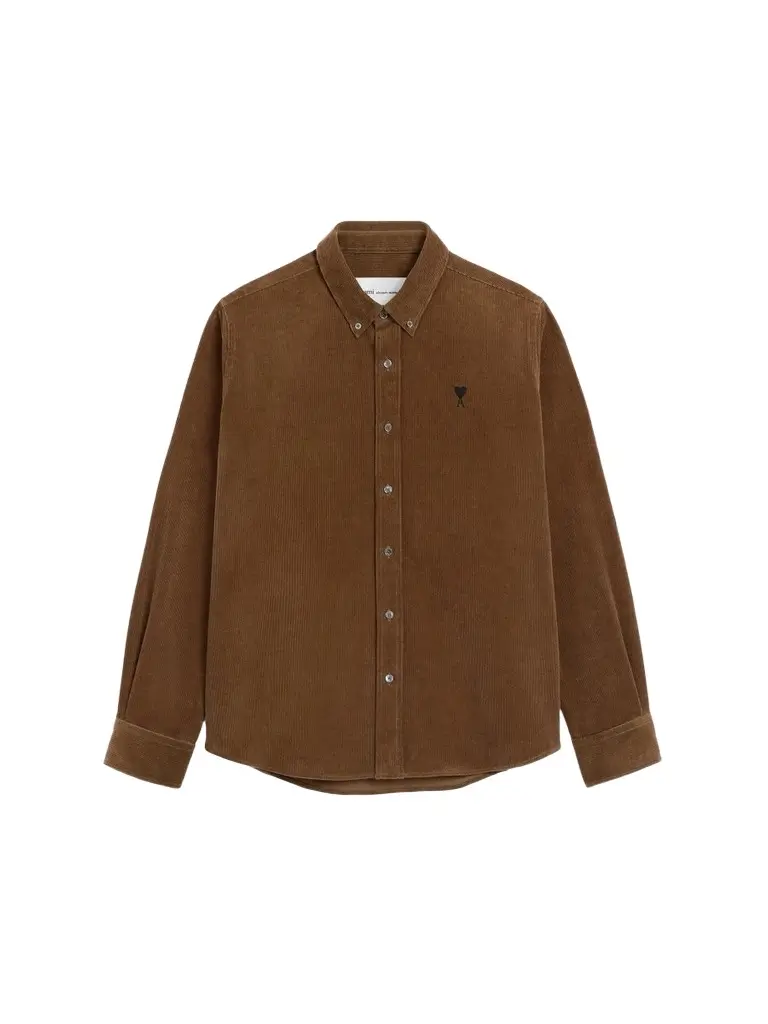 AMI PARIS Men's Quota Contrasted Ami De Coeur Button-Down Shirt