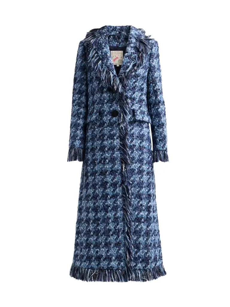 MAISON COMMON Women's Long Wool Tweed Coat