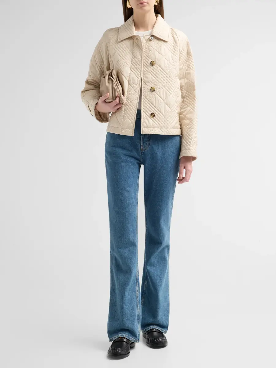 Burberry Women's Micro Check-Stitch Nylon Jacket | Thumbnail 2 Burberry Women's Micro Check-Stitch Nylon Jacket | Thumbnail 2