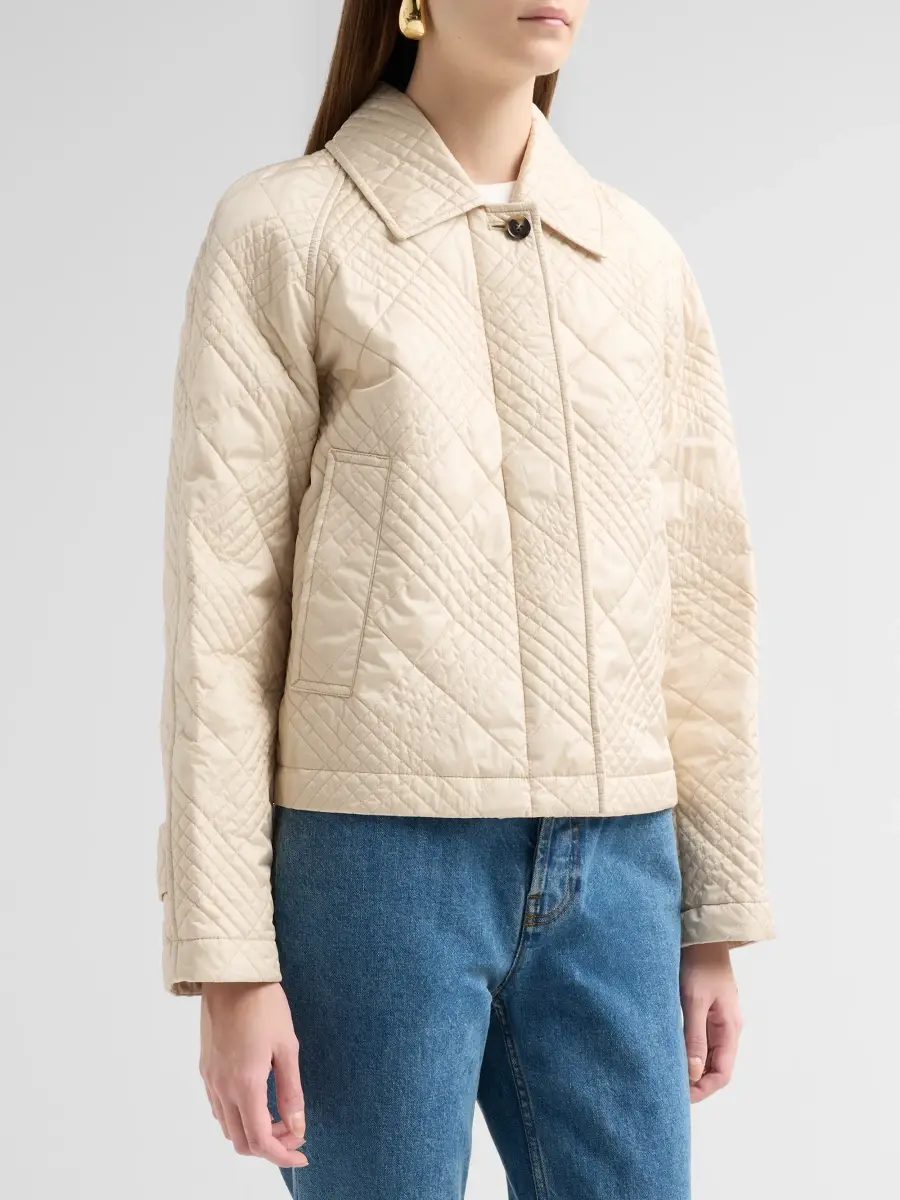 Burberry Women's Micro Check-Stitch Nylon Jacket | Thumbnail 4 Burberry Women's Micro Check-Stitch Nylon Jacket | Thumbnail 4