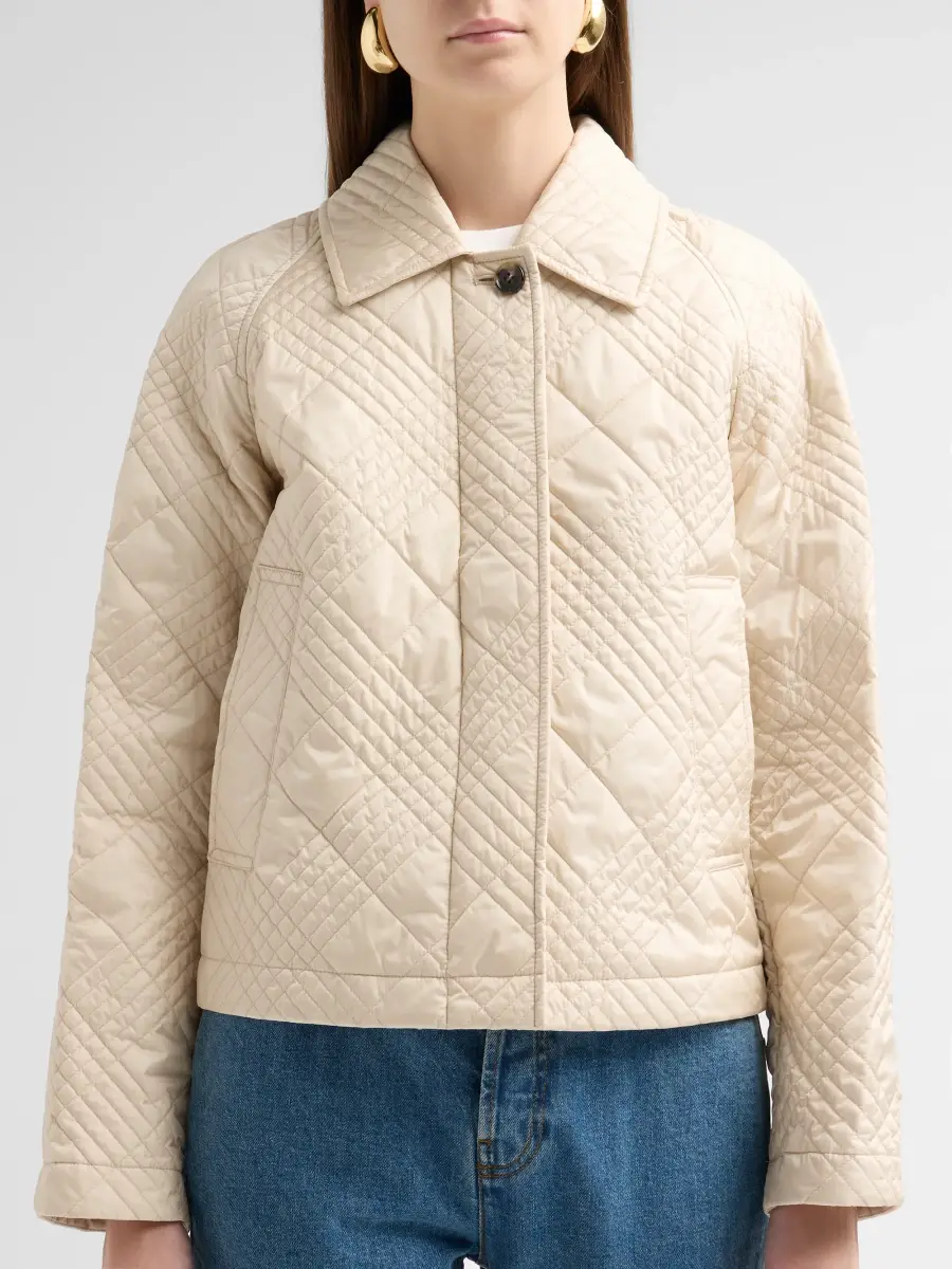 Burberry Women's Micro Check-Stitch Nylon Jacket | Thumbnail 5 Burberry Women's Micro Check-Stitch Nylon Jacket | Thumbnail 5