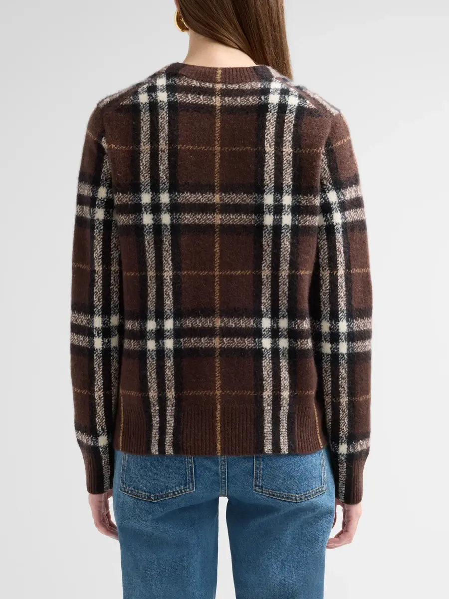 Burberry Women's Clara Cashmere-Wool Check Cardigan | Thumbnail 3 Burberry Women's Clara Cashmere-Wool Check Cardigan | Thumbnail 3