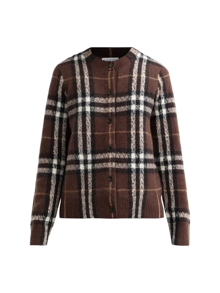Burberry Women's Clara Cashmere-Wool Check Cardigan