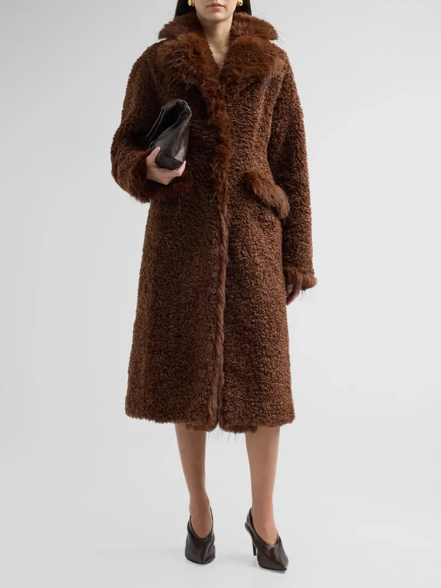 Ganni Women's Long Teddy Faux-Shearling Coat | Thumbnail 2 Ganni Women's Long Teddy Faux-Shearling Coat | Thumbnail 2