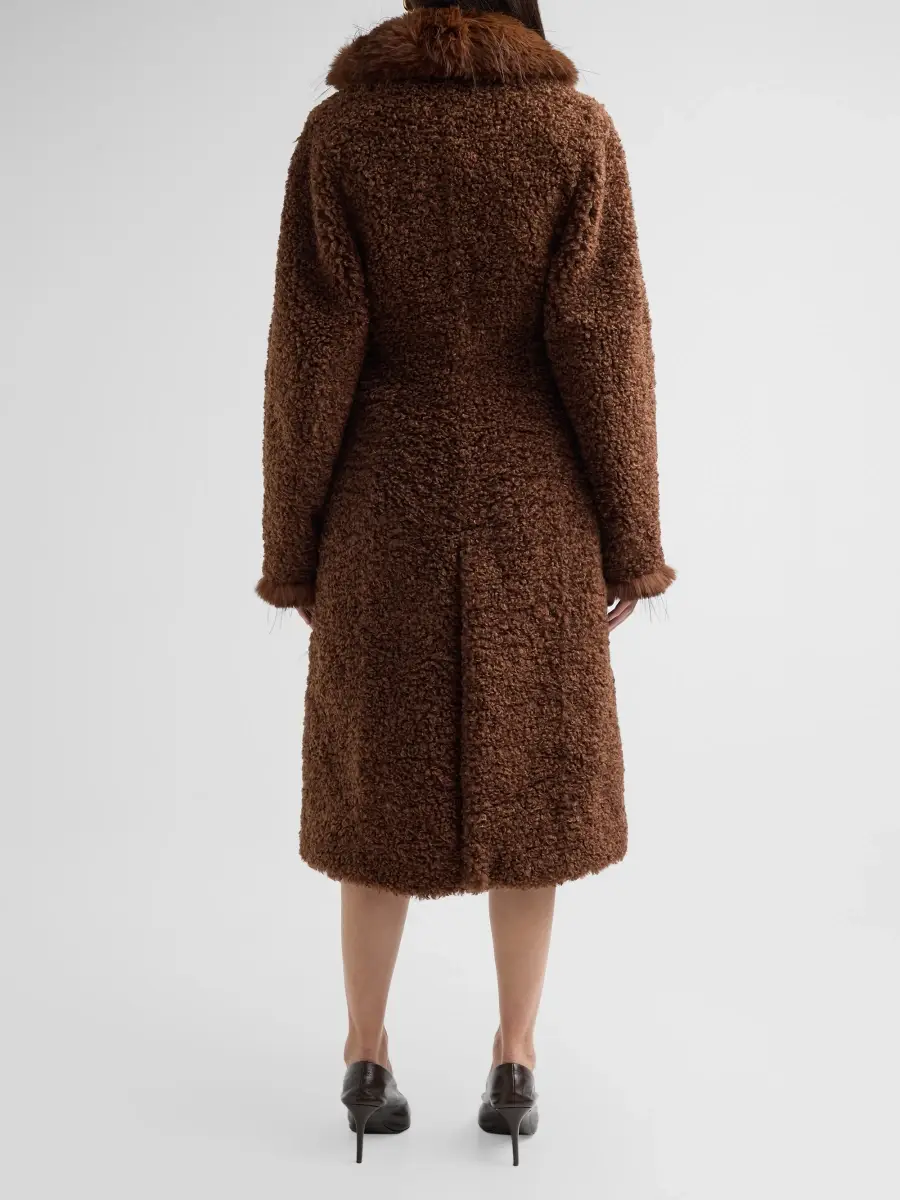 Ganni Women's Long Teddy Faux-Shearling Coat | Thumbnail 3 Ganni Women's Long Teddy Faux-Shearling Coat | Thumbnail 3