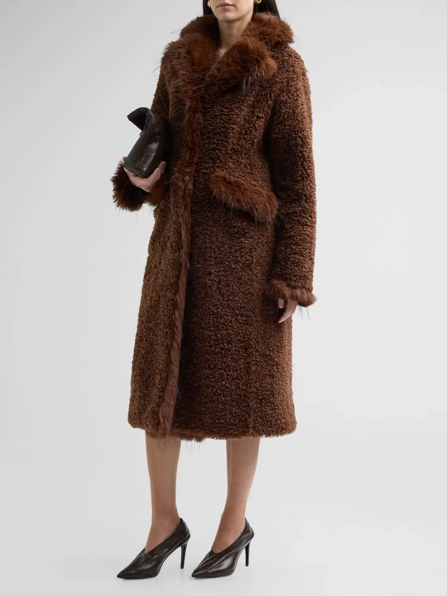 Ganni Women's Long Teddy Faux-Shearling Coat | Thumbnail 4 Ganni Women's Long Teddy Faux-Shearling Coat | Thumbnail 4