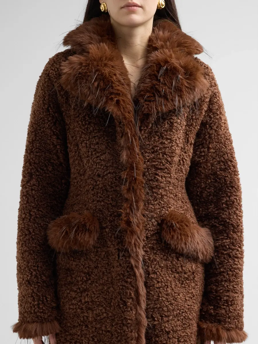 Ganni Women's Long Teddy Faux-Shearling Coat | Thumbnail 5 Ganni Women's Long Teddy Faux-Shearling Coat | Thumbnail 5