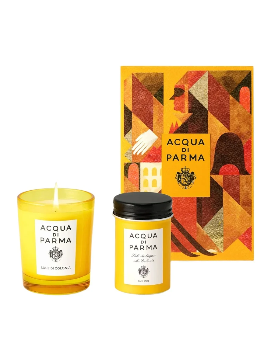 Acqua di Parma Holiday 2-Piece Luce Di Colonia Scented Candle & Bath Salts Set