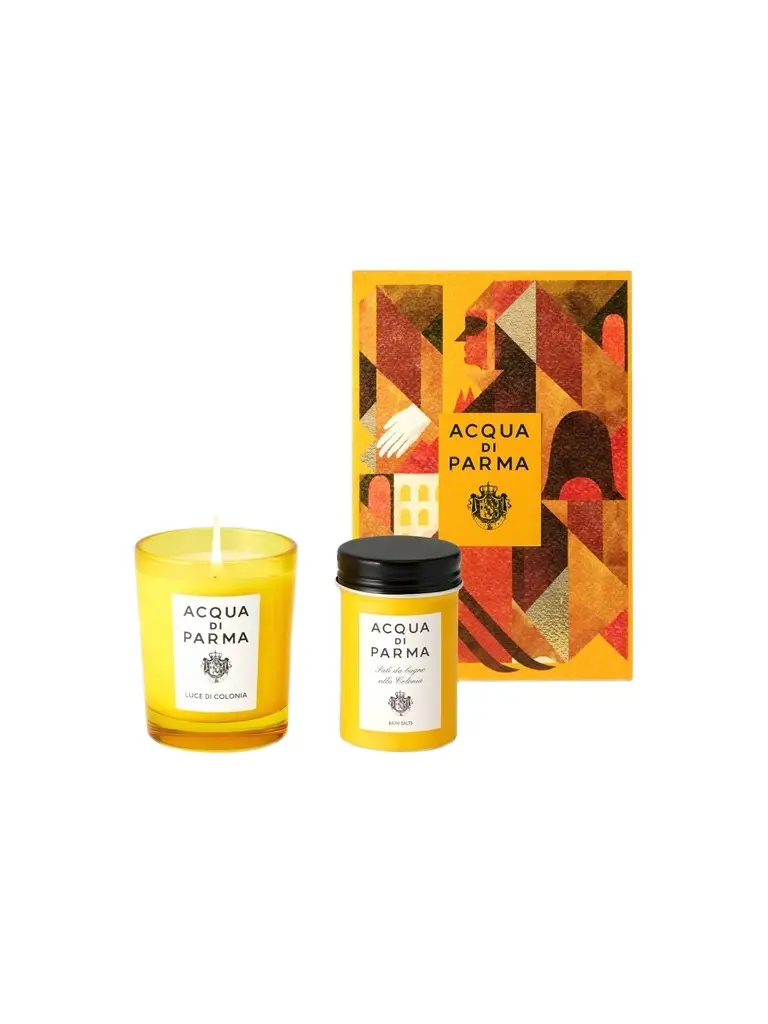 Acqua di Parma Holiday 2-Piece Luce Di Colonia Scented Candle & Bath Salts Set
