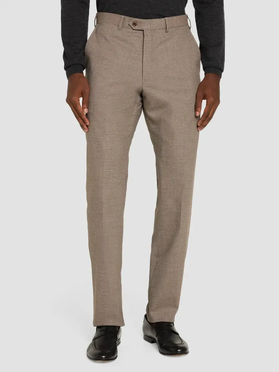 Emporio Armani Men's Micro Check Wool-Blend Trousers | Thumbnail 4 Emporio Armani Men's Micro Check Wool-Blend Trousers | Thumbnail 4