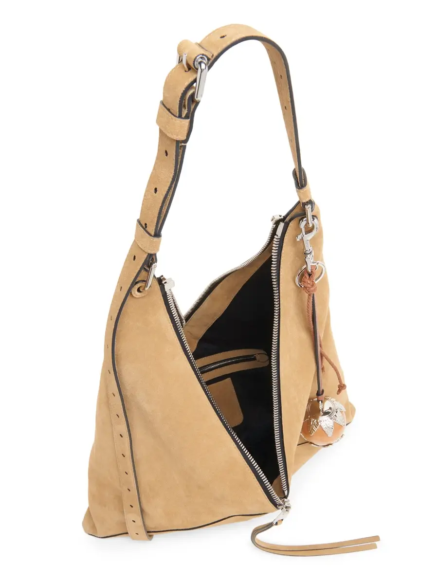 MOSCHINO Women's Folded Suede Hobo Bag | Thumbnail 3