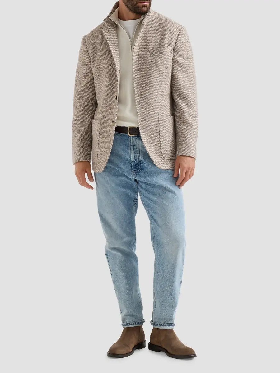 Brunello Cucinelli Men's Cashmere Sweater with Half Zip - Panama | Thumbnail 6 Brunello Cucinelli Men's Cashmere Sweater with Half Zip - Panama | Thumbnail 6
