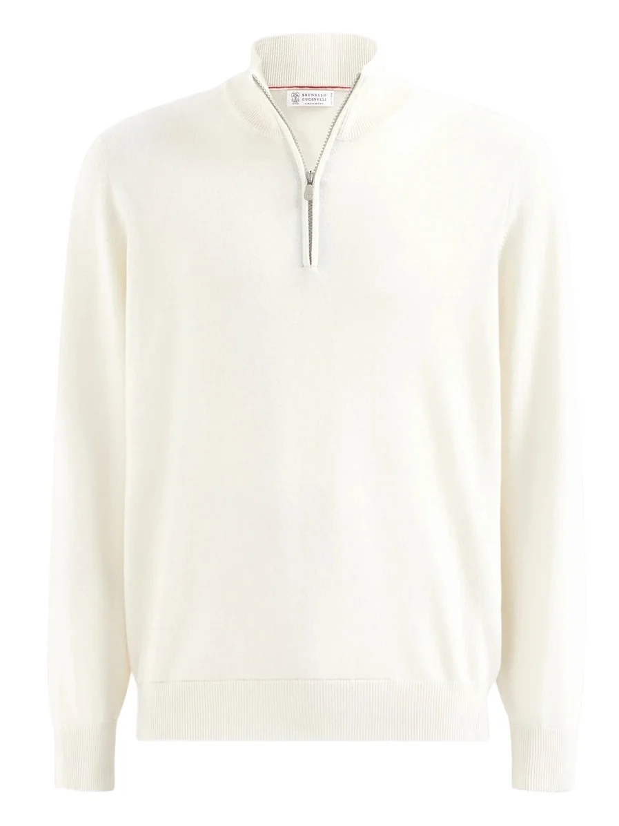 Men's Cashmere Sweater with Half Zip - Panama Men's Cashmere Sweater with Half Zip - Panama