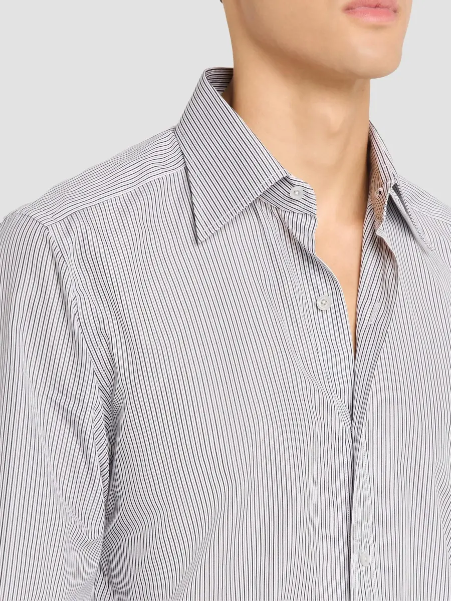 Tom Ford Men's Striped Cotton Classic-Fit Dress Shirt | Thumbnail 5 Tom Ford Men's Striped Cotton Classic-Fit Dress Shirt | Thumbnail 5