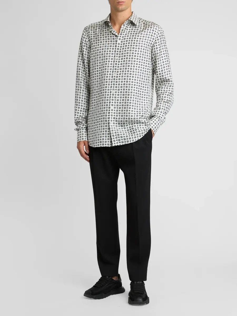 Dolce & Gabbana Men's Geometric Silk Shirt | Thumbnail 2 Dolce & Gabbana Men's Geometric Silk Shirt | Thumbnail 2