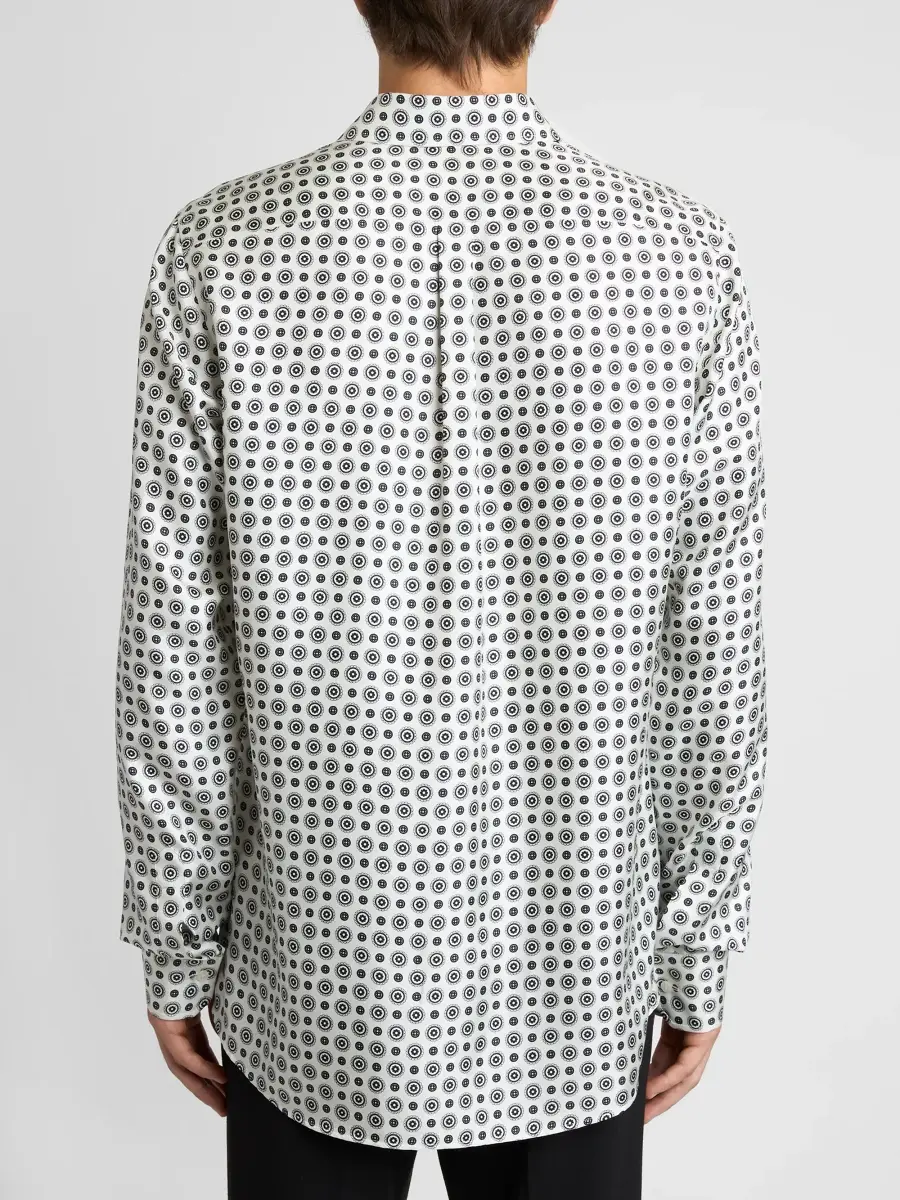 Dolce & Gabbana Men's Geometric Silk Shirt | Thumbnail 3 Dolce & Gabbana Men's Geometric Silk Shirt | Thumbnail 3