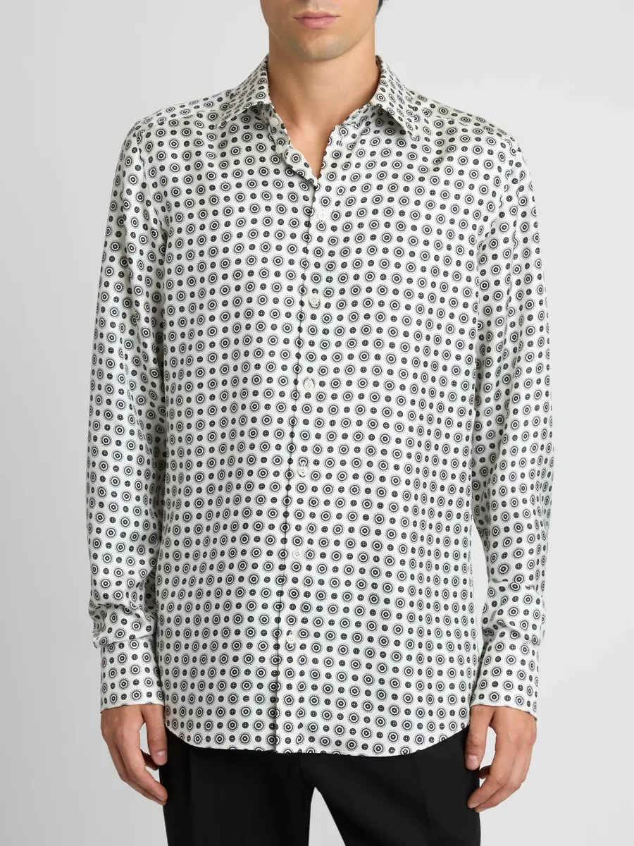 Dolce & Gabbana Men's Geometric Silk Shirt | Thumbnail 4 Dolce & Gabbana Men's Geometric Silk Shirt | Thumbnail 4