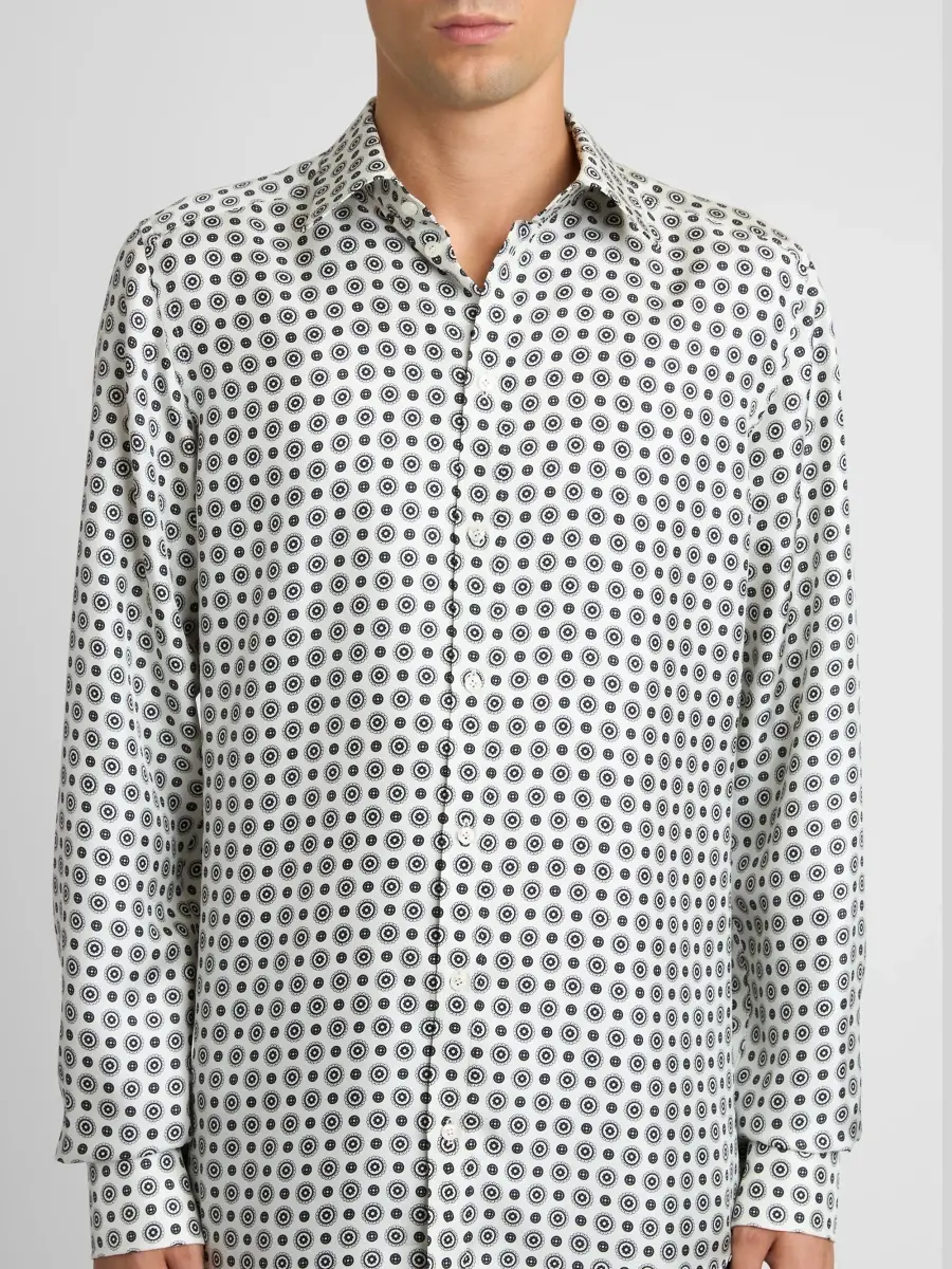 Dolce & Gabbana Men's Geometric Silk Shirt | Thumbnail 5 Dolce & Gabbana Men's Geometric Silk Shirt | Thumbnail 5