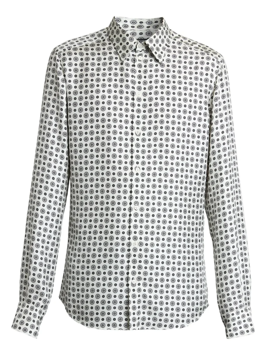 Dolce & Gabbana Men's Geometric Silk Shirt