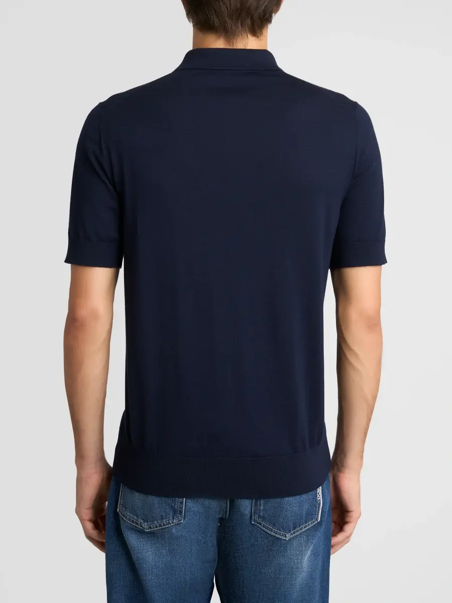 Dolce & Gabbana Men's Logo Virgin Wool Short-Sleeve Polo Sweater | Thumbnail 3 Dolce & Gabbana Men's Logo Virgin Wool Short-Sleeve Polo Sweater | Thumbnail 3