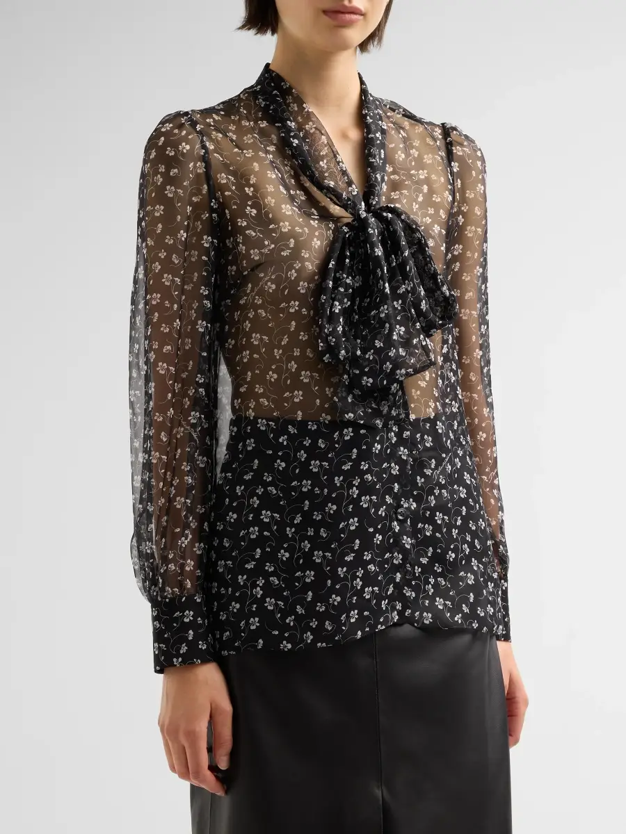 Dolce & Gabbana Women's Silk Chiffon Blouse | Thumbnail 4 Dolce & Gabbana Women's Silk Chiffon Blouse | Thumbnail 4