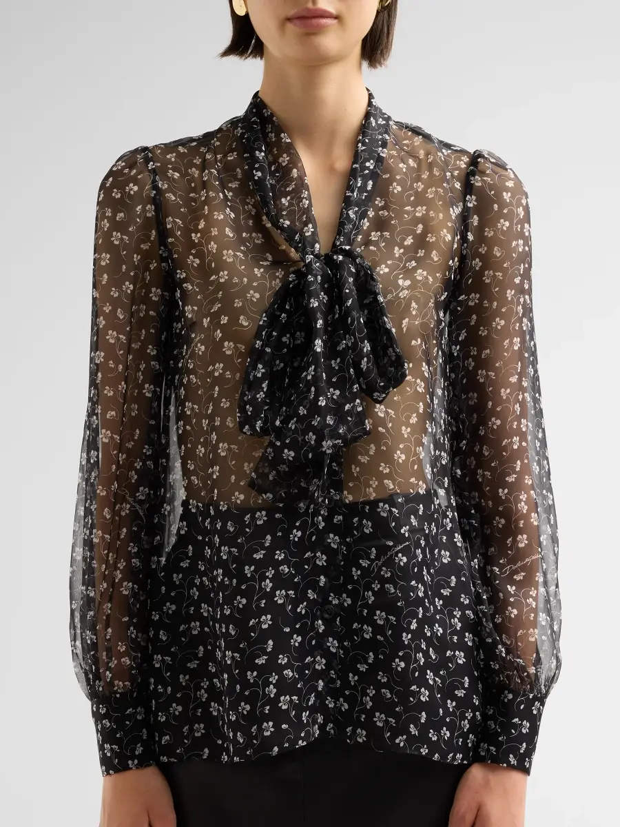 Dolce & Gabbana Women's Silk Chiffon Blouse | Thumbnail 5 Dolce & Gabbana Women's Silk Chiffon Blouse | Thumbnail 5
