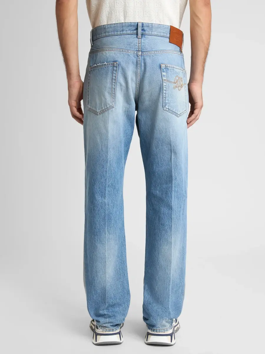 Dolce & Gabbana Men's Orta Distressed Straight-Leg Jeans | Thumbnail 3