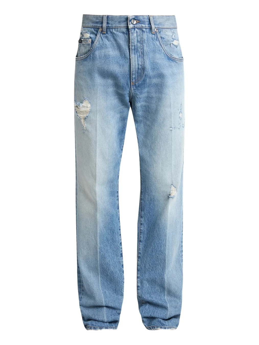 Dolce & Gabbana Men's Orta Distressed Straight-Leg Jeans