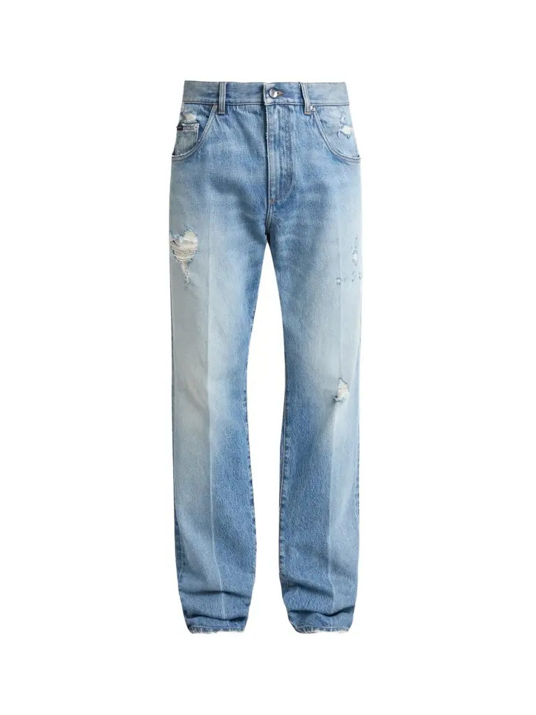 Dolce & Gabbana Men's Orta Distressed Straight-Leg Jeans