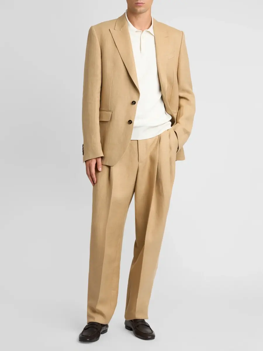 Dolce & Gabbana Men's Pleated Straight-Leg Trousers | Thumbnail 2