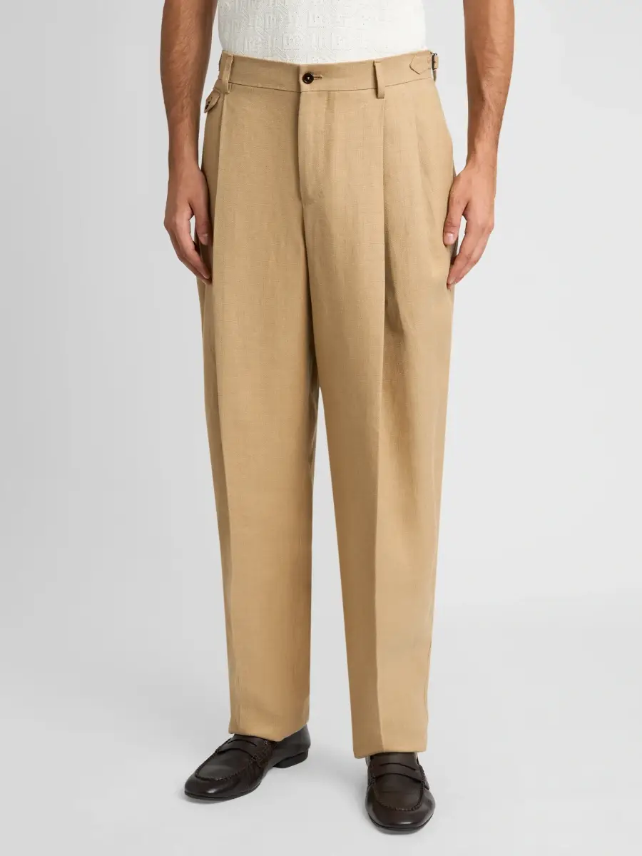 Dolce & Gabbana Men's Pleated Straight-Leg Trousers | Thumbnail 4